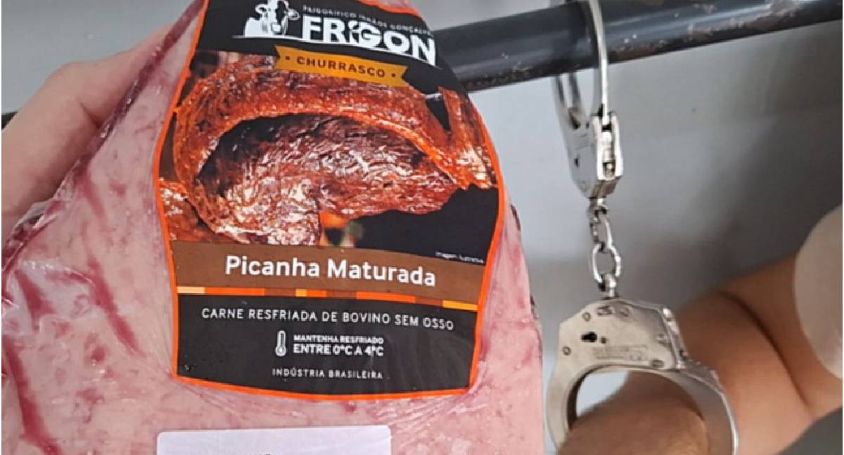 Jovem é detido após tentar furtar picanha em supermercado