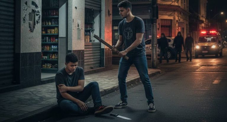 Jovem é preso após evitar furto em comércio da avó e dar paulada no suspeito