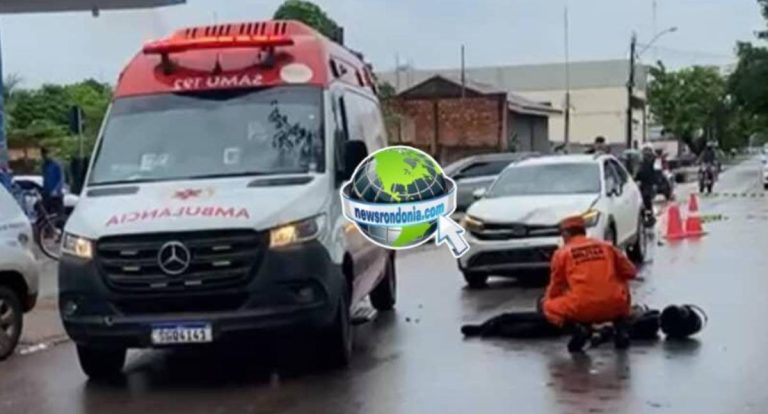 Jovem sofre fratura exposta em acidente na avenida Guaporé