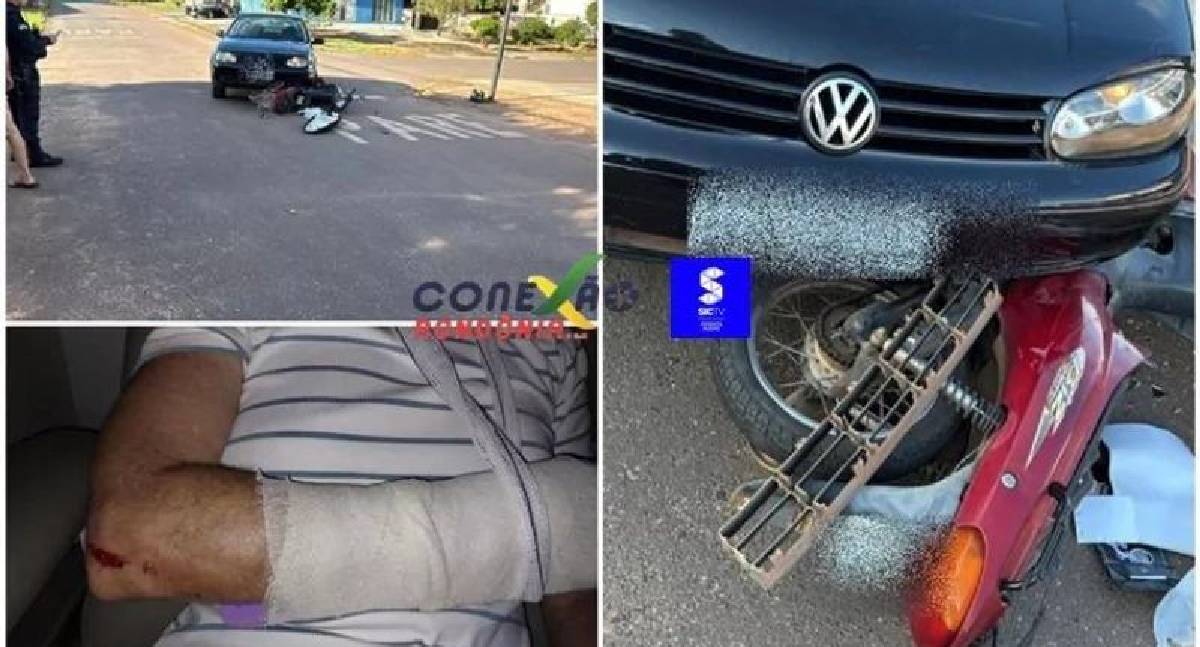 Motociclista fratura braço em acidente na Avenida Tiradentes