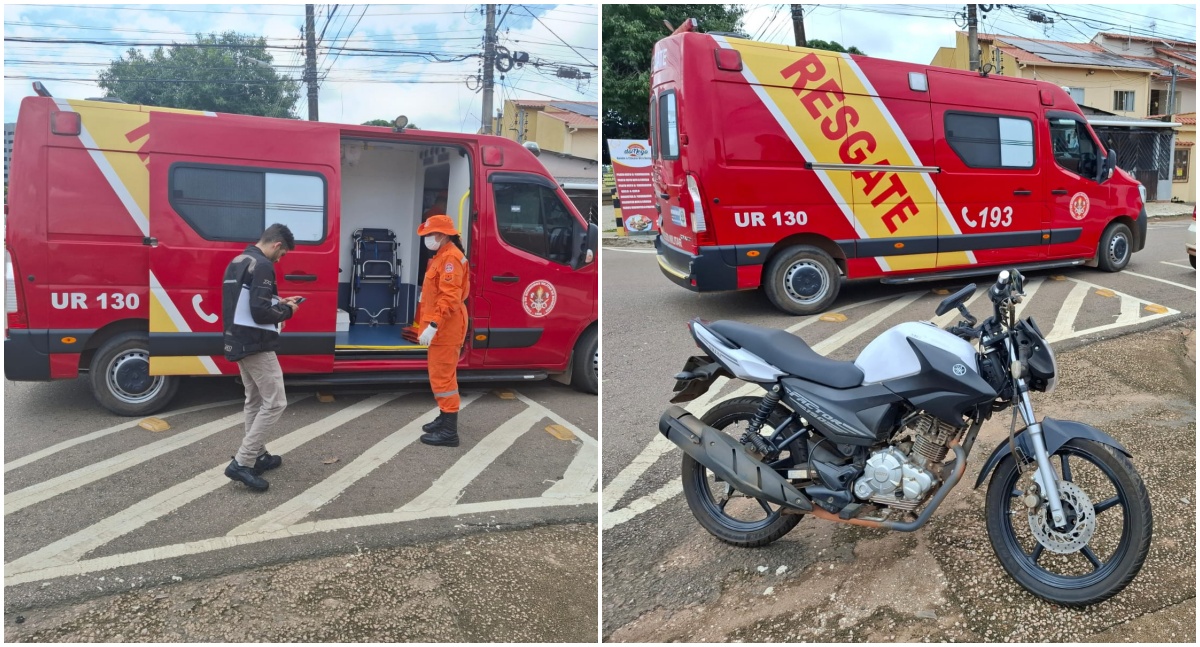 Motociclista sofre ferimentos em acidente com carro no Centro de Porto Velho
