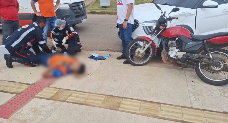 Motociclista sofre ferimentos graves em colisão no bairro Nova Porto Velho