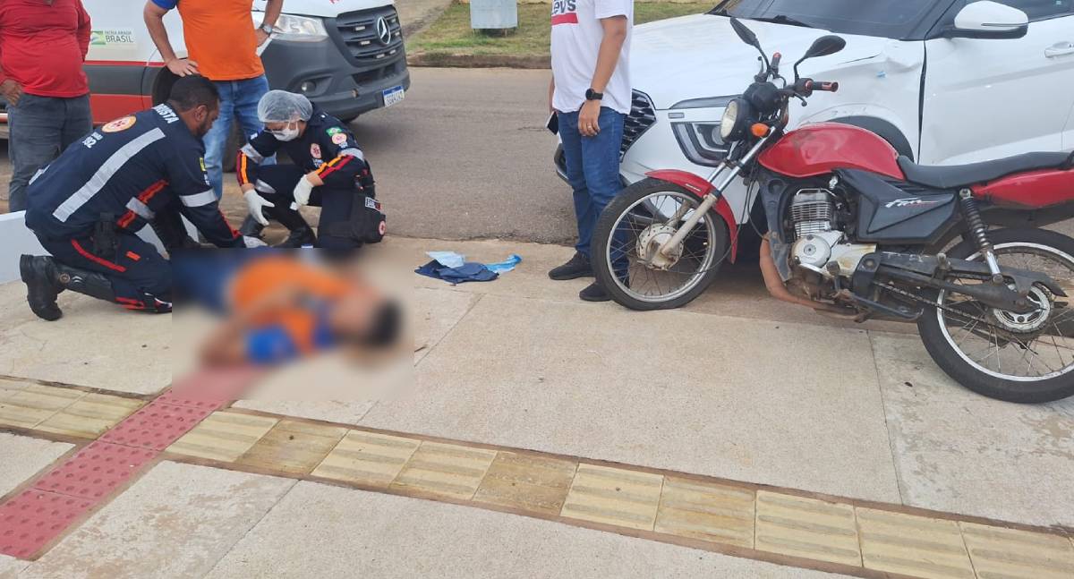 Motociclista sofre ferimentos graves em colisão no bairro Nova Porto Velho