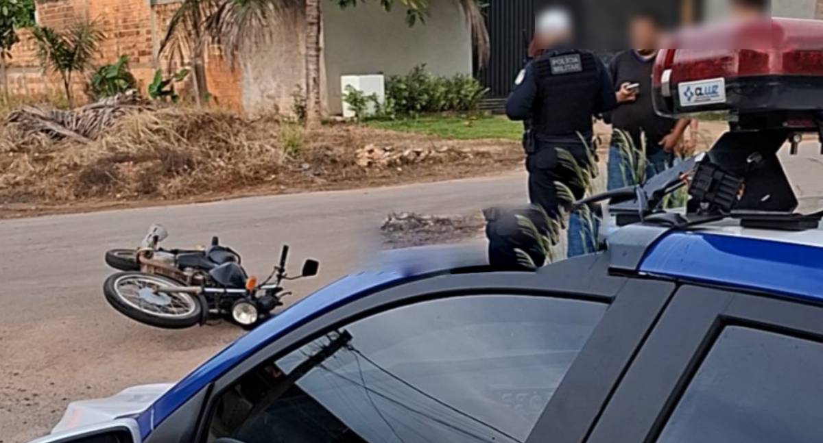 Motociclista sofre fratura na clavícula após colisão em cruzamento