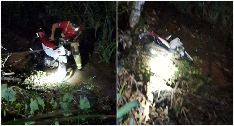 Motoqueiro sem CNH é detido após cair em córrego em Porto Velho