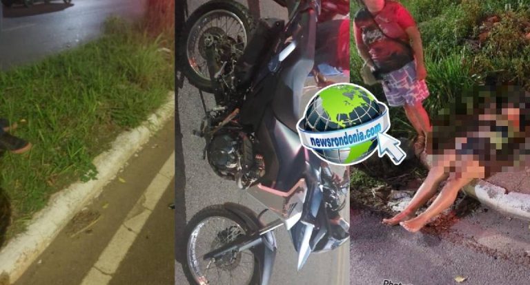 Passageira fica em estado gravíssimo e é intubada após queda de moto na Avenida Rio Madeira