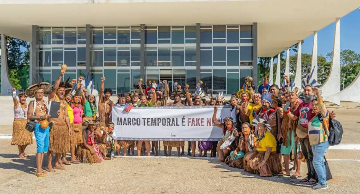 Povos indígenas protestam contra marco temporal em todo o país
