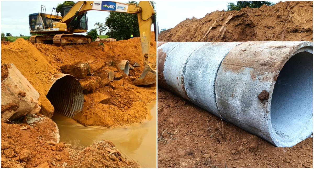 Prefeitura de Jaru reforça drenagem na Linha 614 durante chuvas