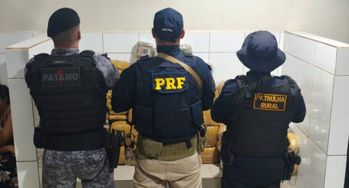 PRF em Rondônia, juntamente com a Polícia Civil e Polícia Militar, apreende mais de 130 kg de droga