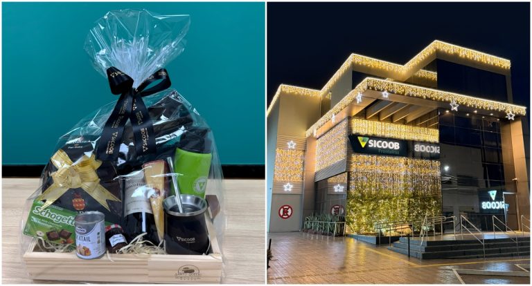 Sicoob Fronteiras promove campanha natalina com sorteio de cestas para a comunidade