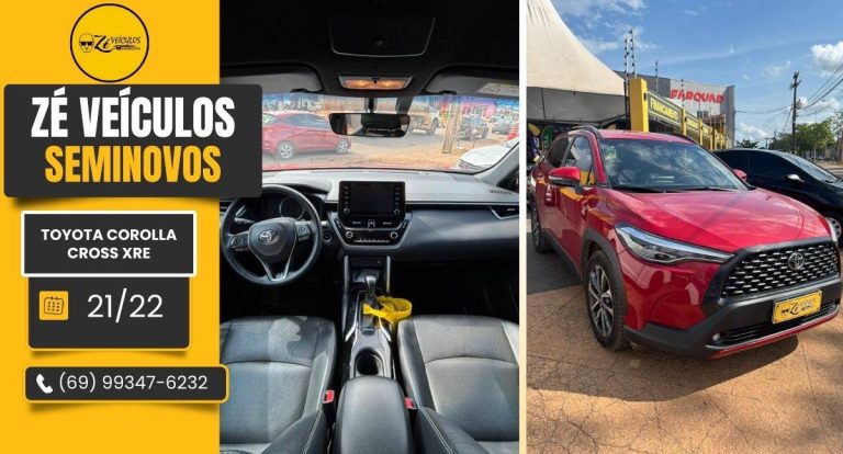 Toyota Corolla Cross XRE 2022 oportunidade única na Zé Veículos