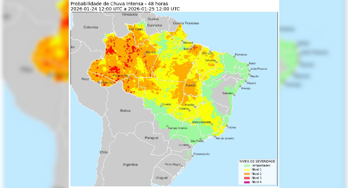 O CPTEC e o Inpe preveem um fim de semana chuvoso para a maior parte do estado.