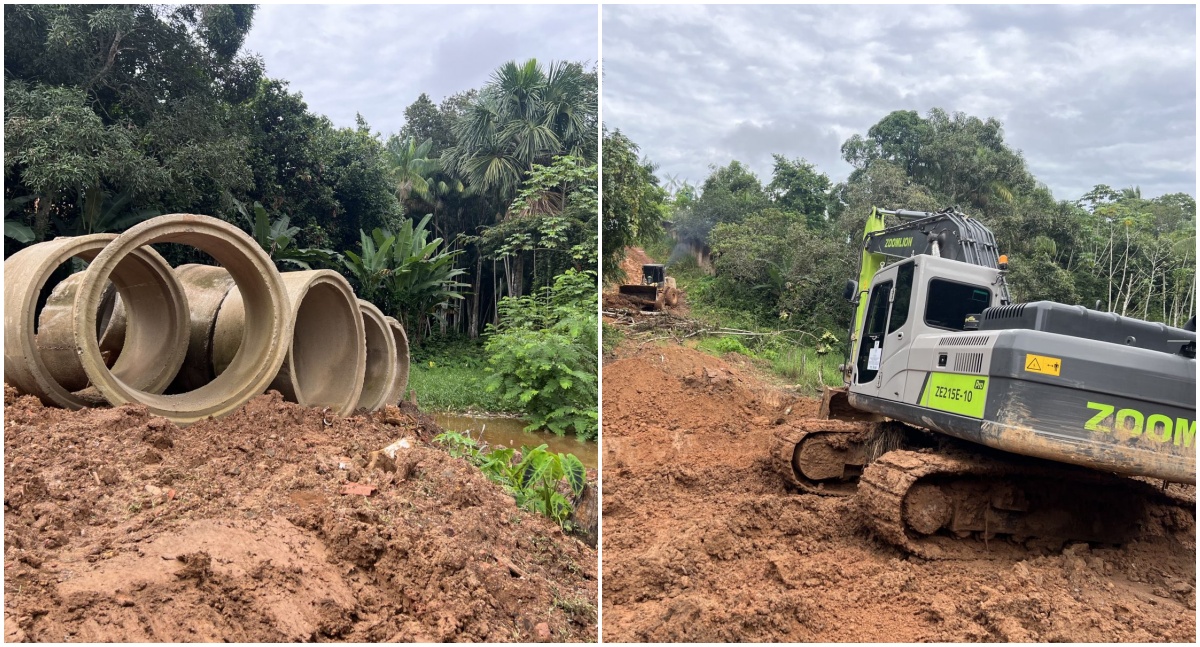 Prefeitura abre canal e instala manilhas para reduzir alagamentos no bairro Nacional