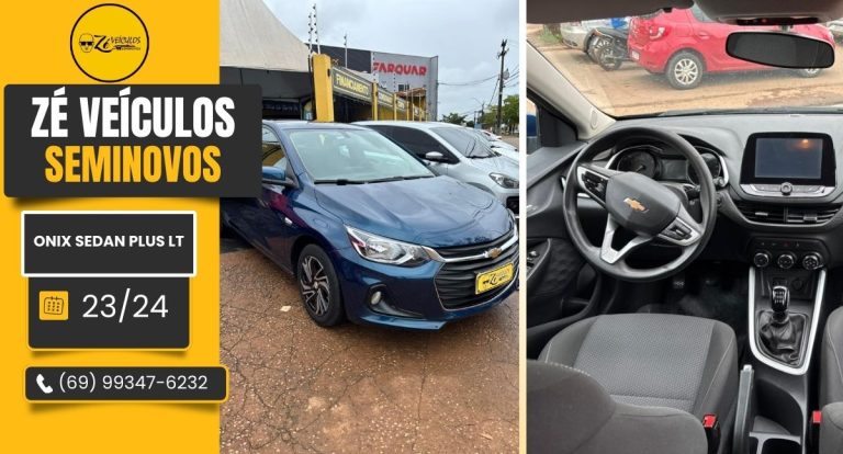 Onix Sedan Plus LT 2023 Com Baixa Quilometragem na Zé Veículos