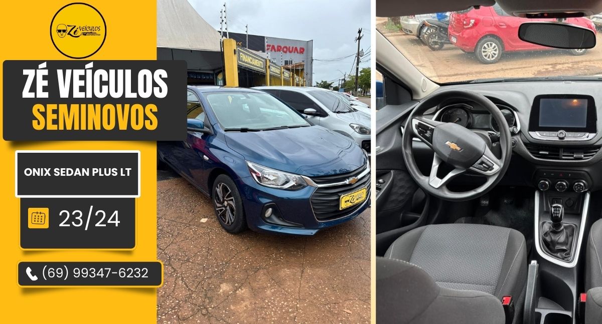 Onix Sedan Plus LT 2023 Com Baixa Quilometragem na Zé Veículos