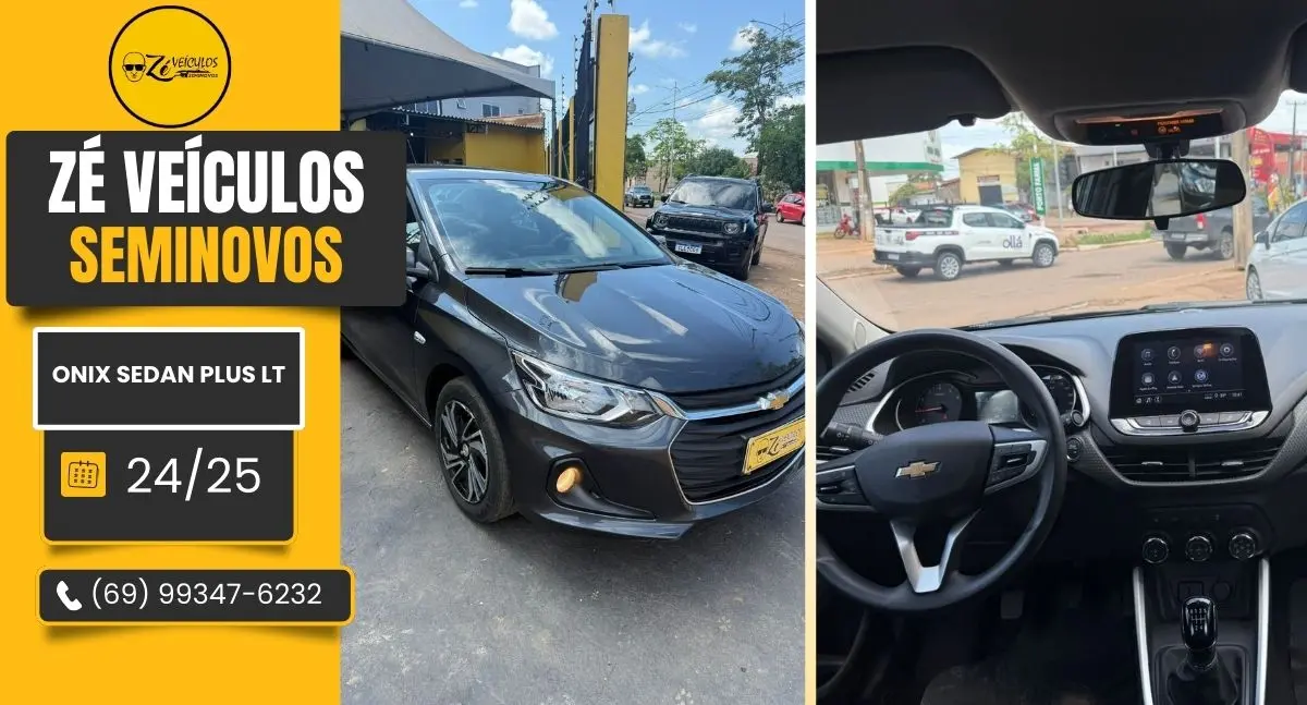 Onix Sedan Plus LT 2024 Com Excelente Custo Benefício na Zé Veículos
