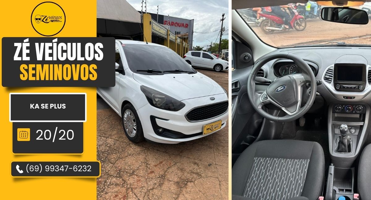 Ka SE Plus 2020 Com Ótimo Custo Benefício na Zé Veículos