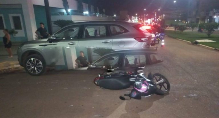 Acidente em Rolim de Moura deixa mãe e filha feridas