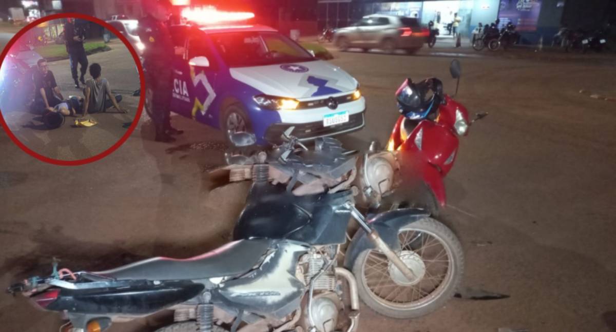 Acidente entre duas motos deixa três feridos em RO