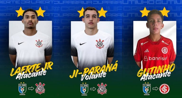 Após Copinha, três jogadores do União Cacoalense são transferidos para Corinthians e Internacional