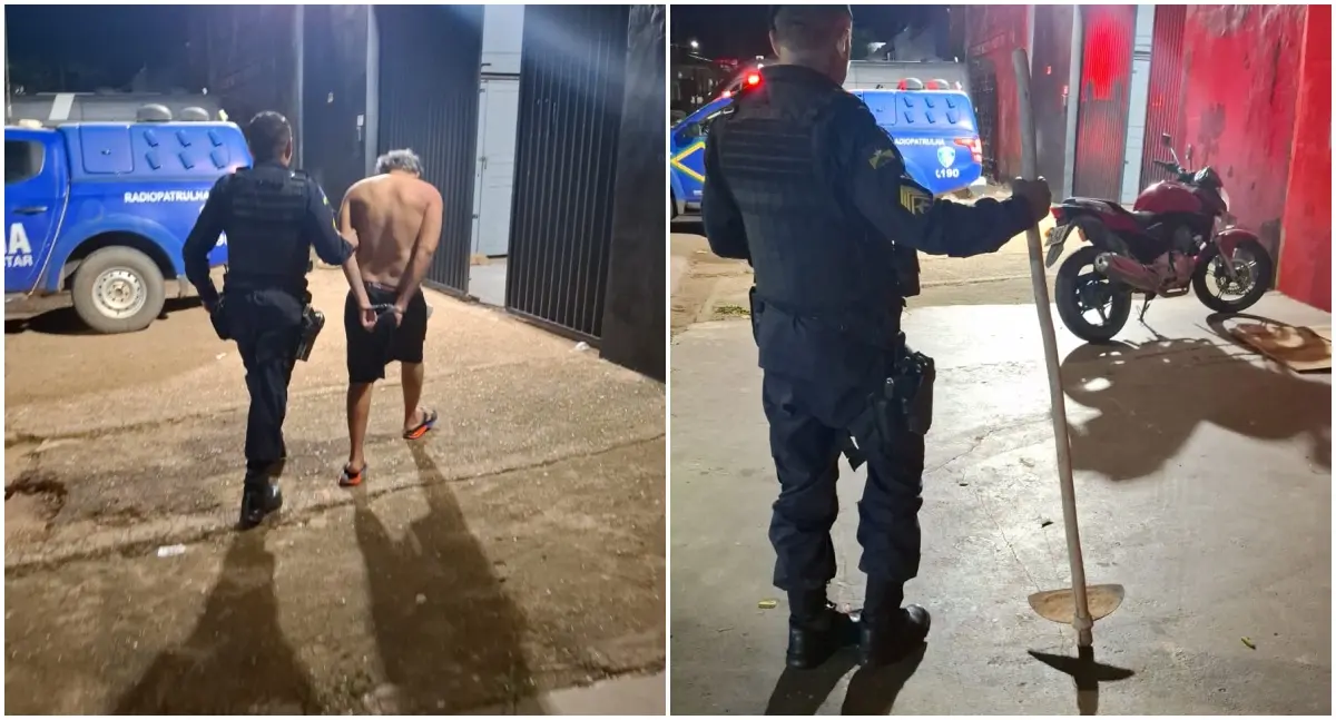 Atualização: Homem é preso após tentar matar irmão com enxada em Porto Velho