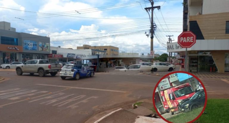 Batida entre carro e caminhonete deixa ferida no centro