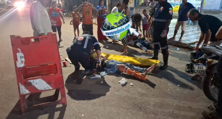 Batida frontal entre motos deixa dois feridos