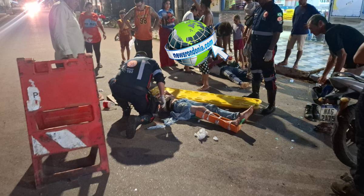 Batida frontal entre motos deixa dois feridos