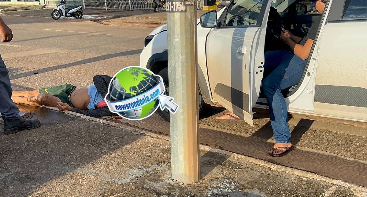 Ciclista é atropelado por carro na Jorge Teixeira