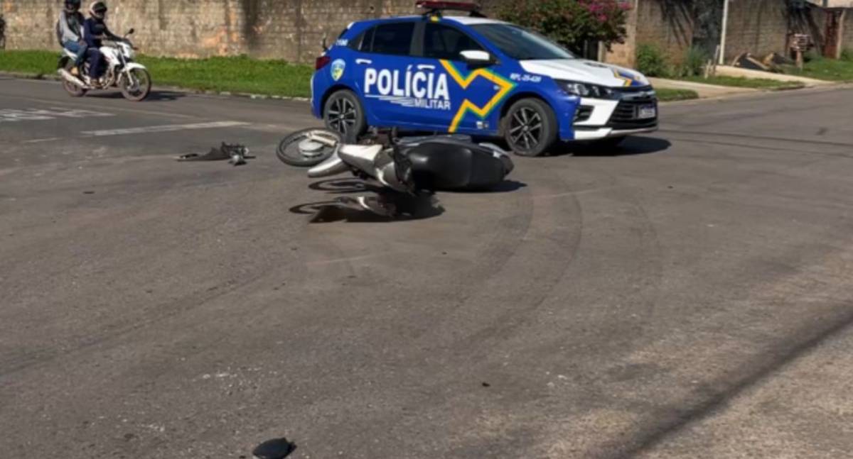 Colisão entre carro e moto deixa motociclista ferido em Ji-Paraná