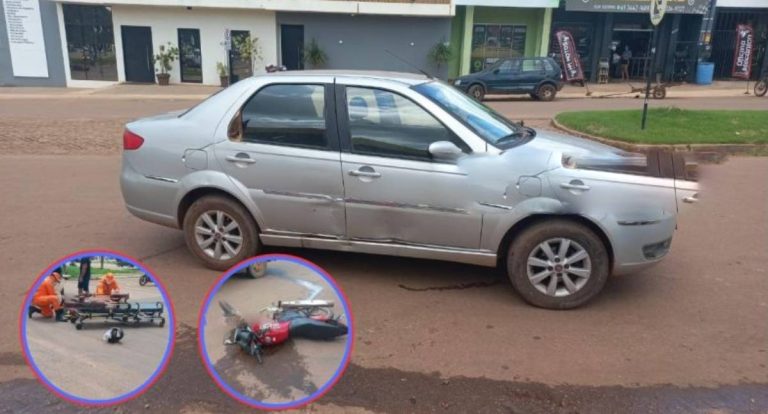 Colisão entre carro e moto deixa motociclista ferido em Rondônia
