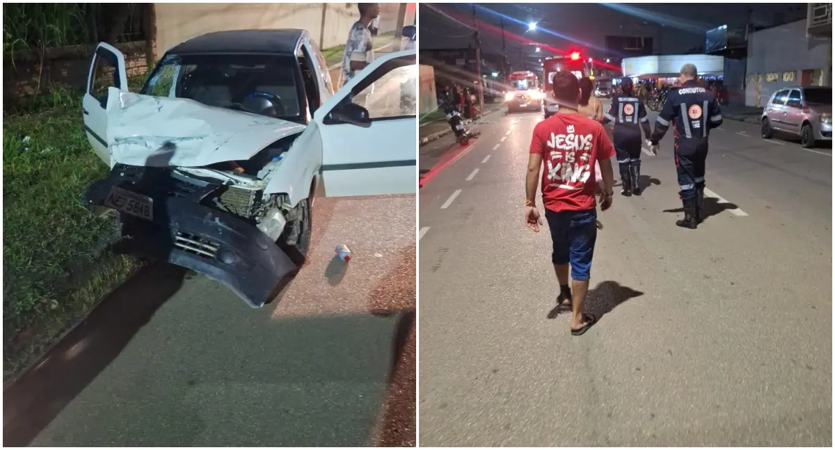 Colisão entre carro e motos deixa cinco feridos em Porto Velho