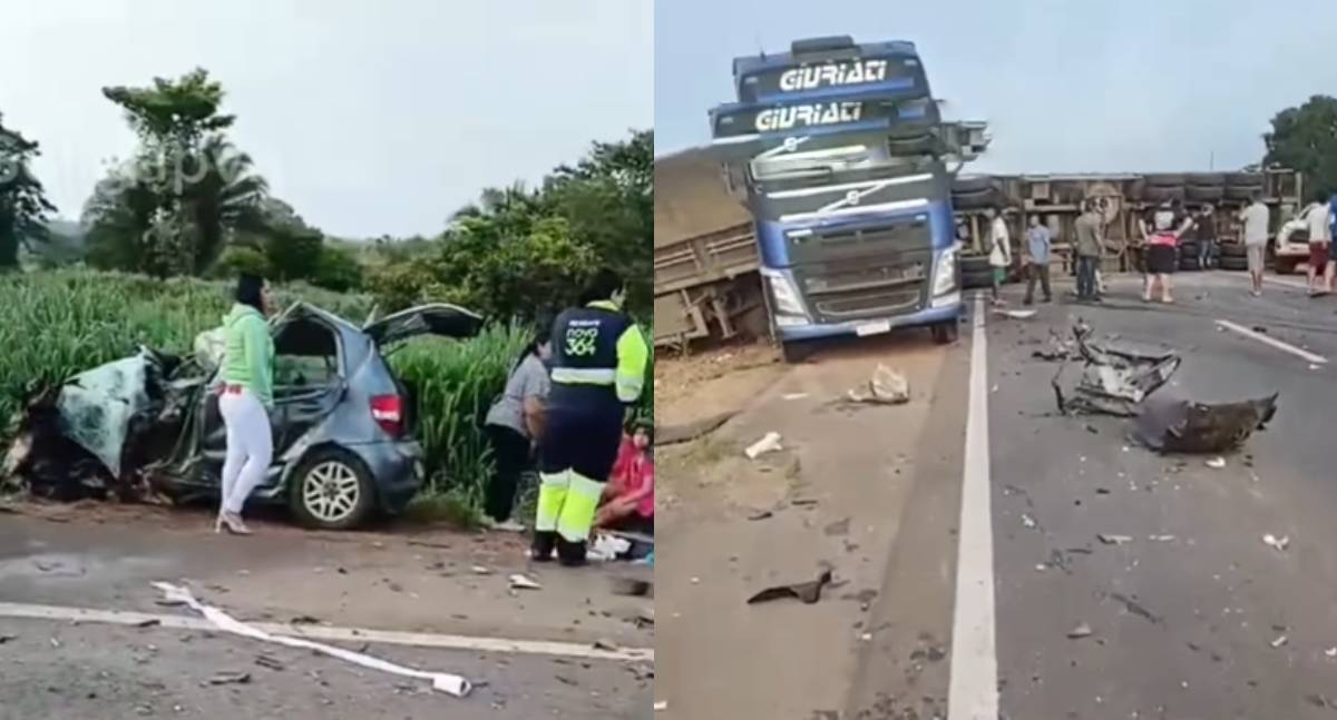 Colisão fatal entre carretas deixa mortos na BR 364
