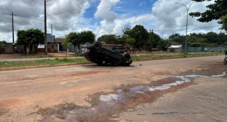 Colisão seguida de capotamento é registrada na Linha 605