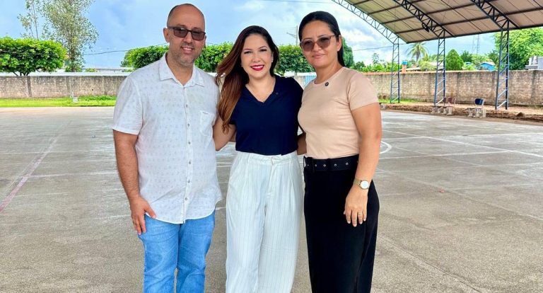 Cristiane Lopes garante R$ 350 mil para reforma de quadra escolar em Urupá