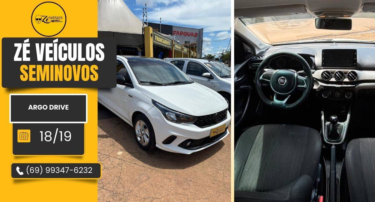 Fiat Argo Drive 2019 Conforto e Economia na Zé Veículos