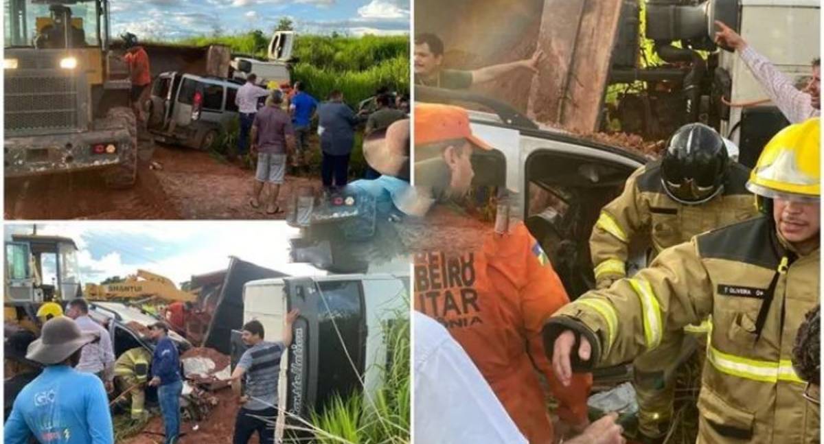 Grave acidente na RO-010 deixa motorista preso às ferragens