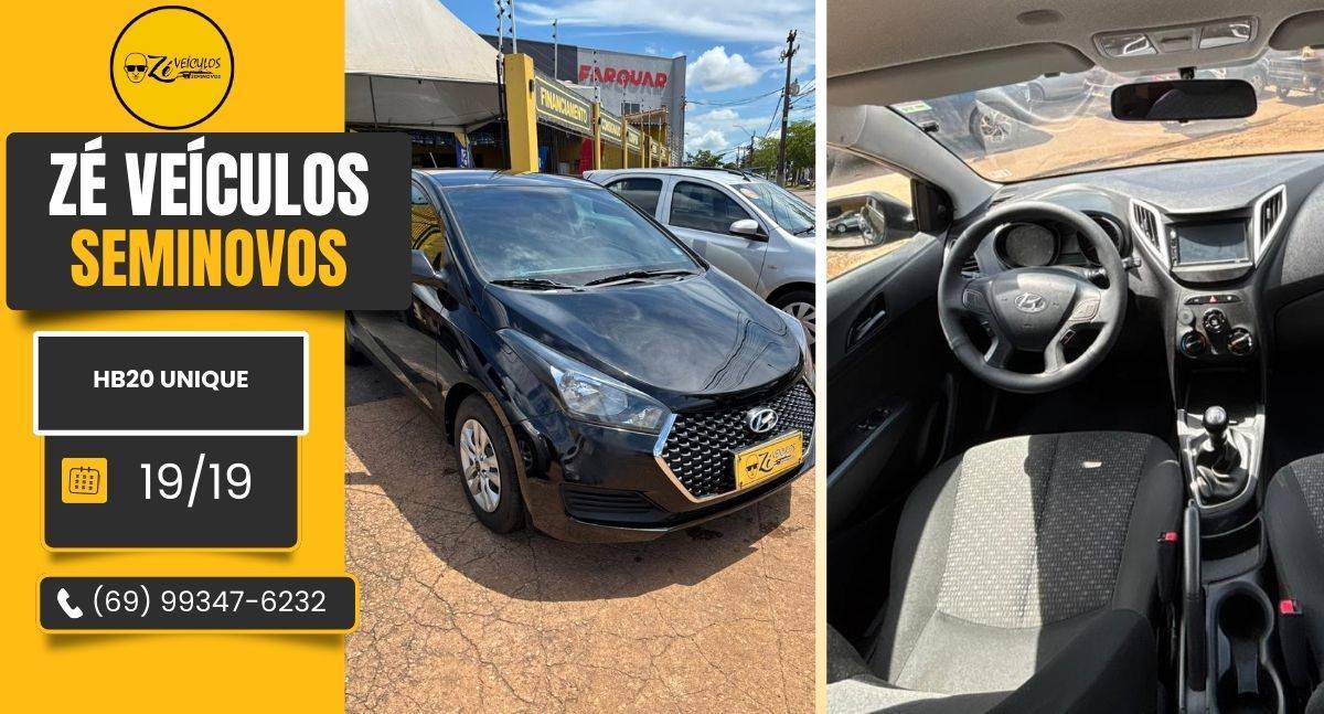 Hyundai HB20 Unique 2019 Economia e Confiabilidade na Zé Veículos