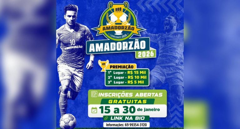 Inscrições para o Amadorzão 2026 terminam no dia 30 de janeiro