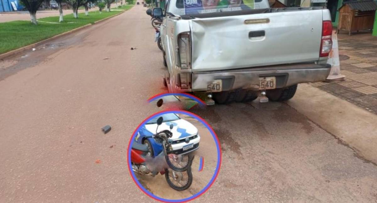 Motociclista é socorrido inconsciente após colisão contra caminhonete em RO