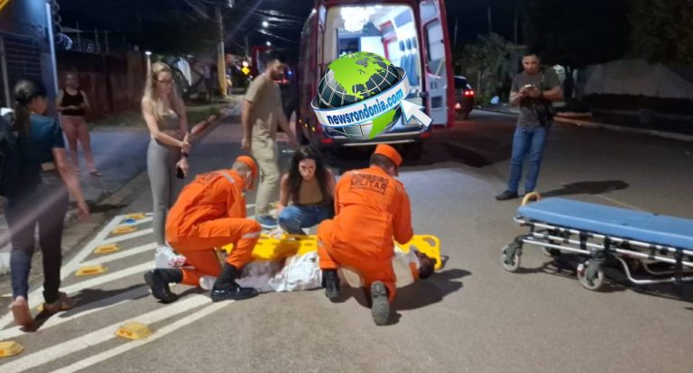 Motociclista sofre fratura após carro invadir preferencial no Centro