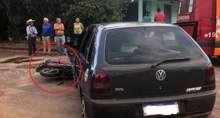Motorista não habilitada causando acidente com motoneta em Cerejeiras