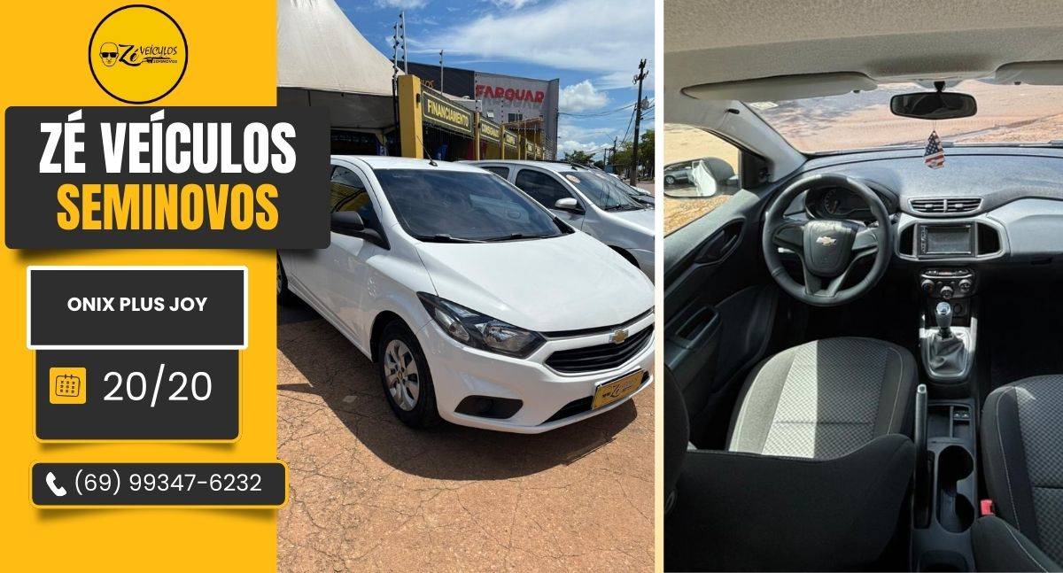 Onix Plus Joy 2020 Econômico e Confiável na Zé Veículos