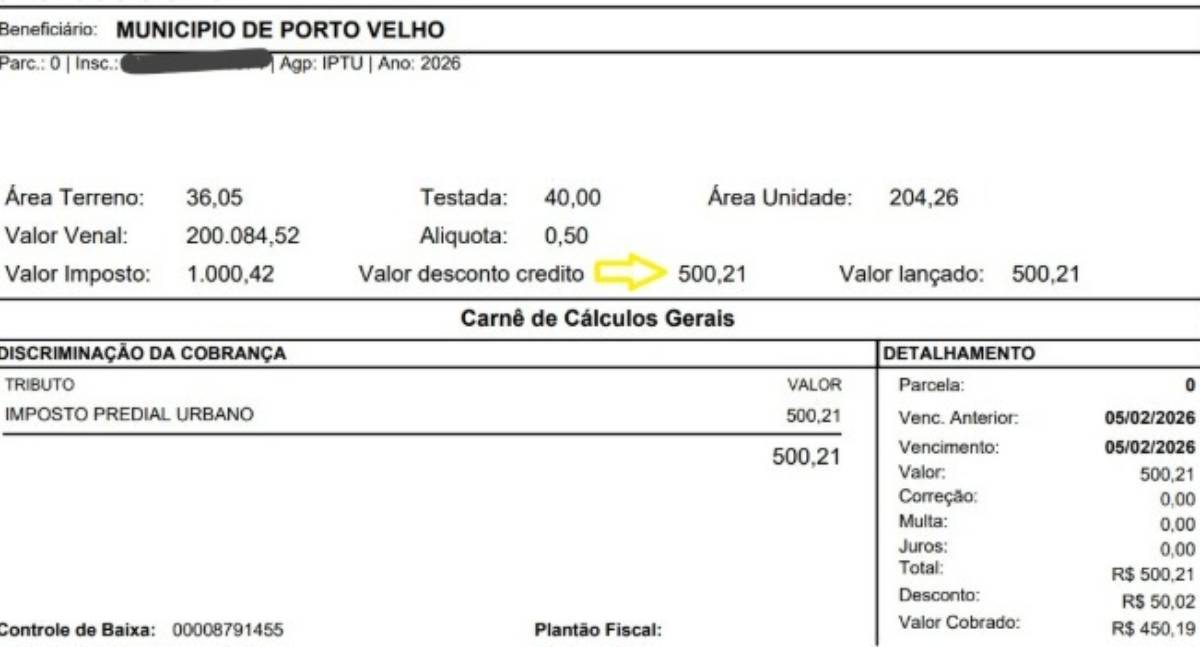 Pagamento com 10% de desconto no IPTU termina em 5 de fevereiro
