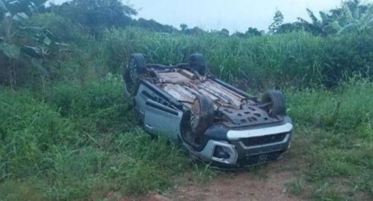 Pai e filha escapam ilesos de capotamento na BR 429