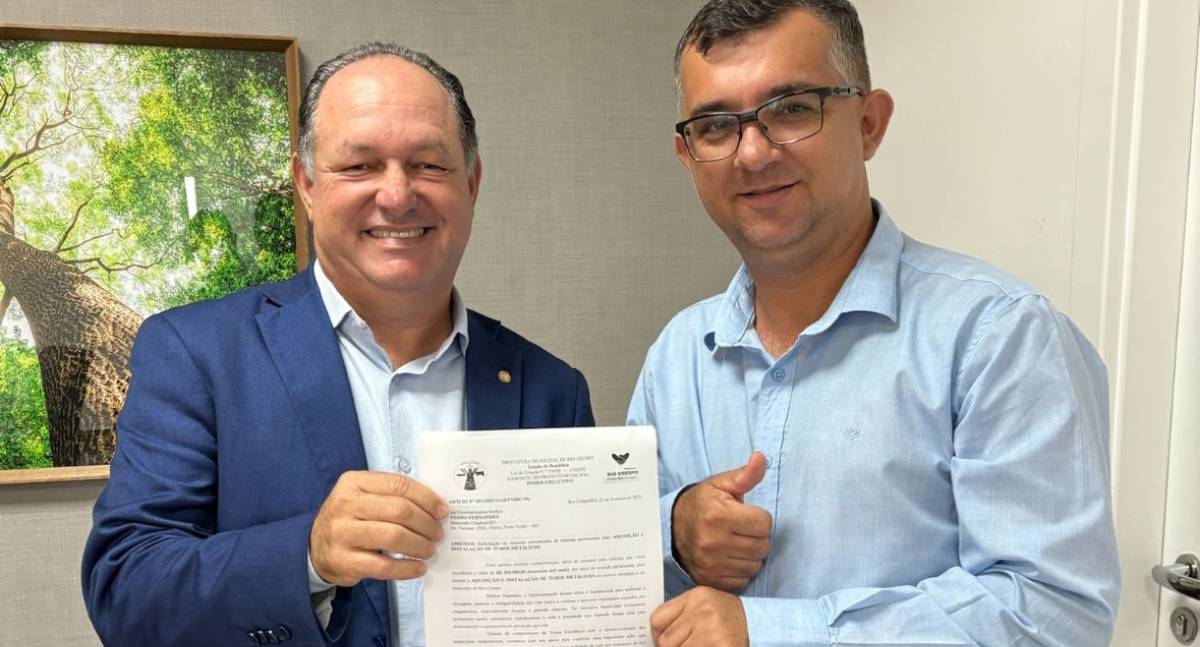 Pedro Fernandes viabiliza recursos para instalação de tubos metálicos em Rio Crespo