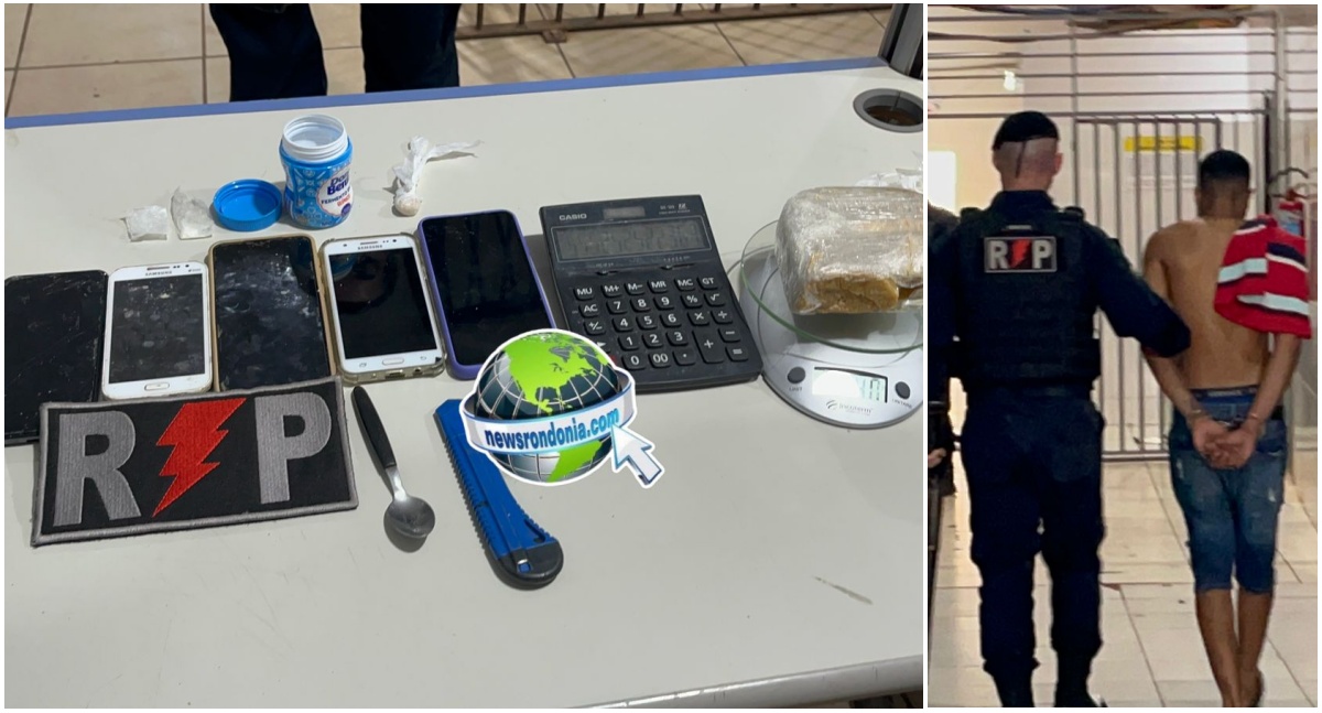 Polícia prende traficante com droga avaliada em R$6 mil.