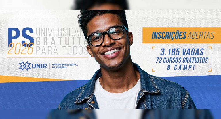 UNIR: inscrições abertas para o PS 2026 com 3.185 vagas