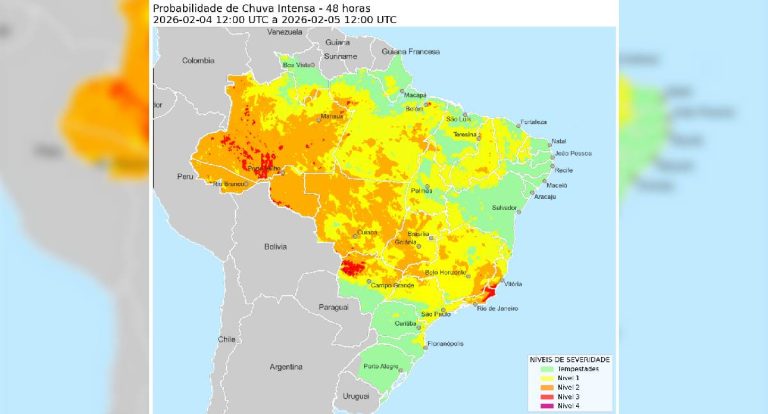 Acumulado elevado de chuvas coloca Rondônia em atenção no dia 05