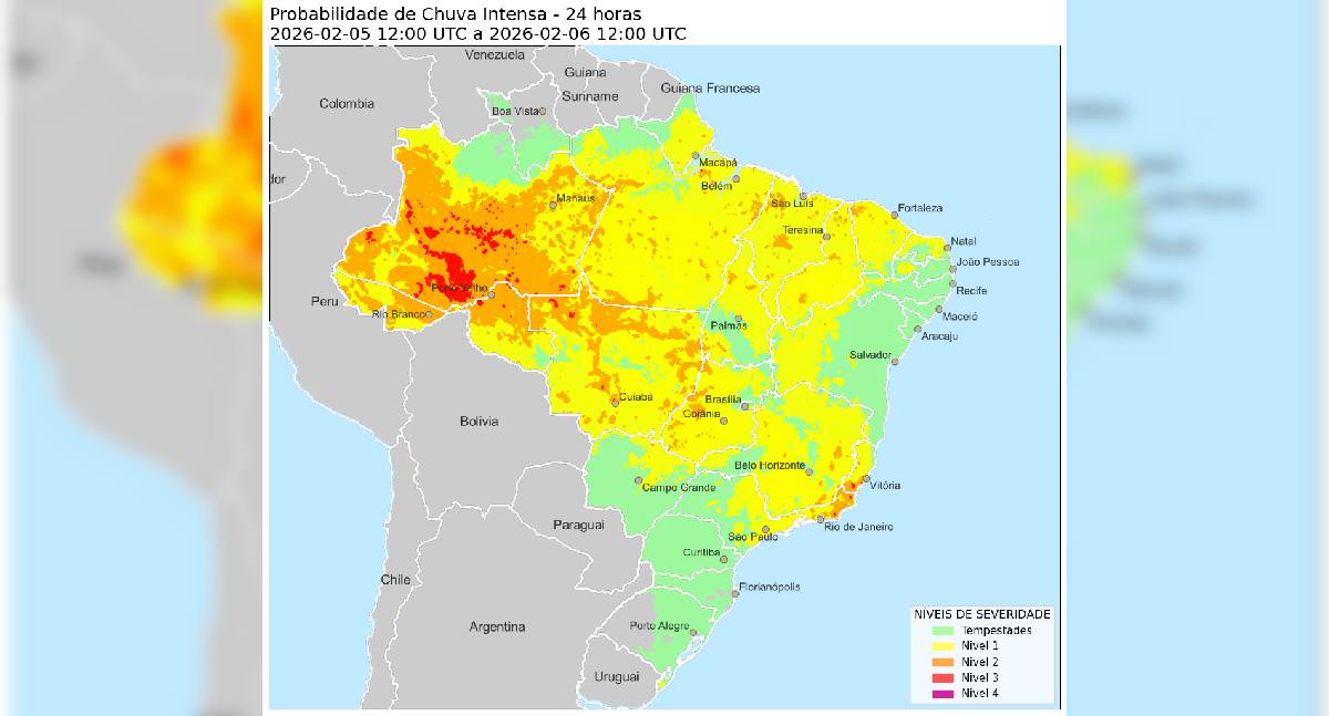 Inmet e CPTEC mantêm alerta para chuvas intensas em Rondônia